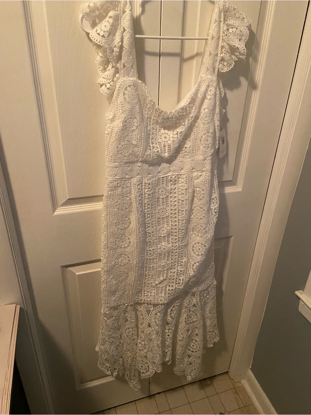 Source Unknown White Lace Maxi Dress